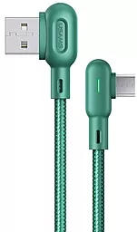 Кабель Usams U57 Dual Right-Angle USB-A - micro USB 10w 1.2м cable Green - фото Кабель Usams U57 Dual Right-Angle USB-A - micro USB 10w 1.2м cable Green