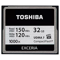 Карта пам'яті Toshiba Compact Flash 32GB Exceria 1000X UDMA 7 (CF-032GTGI(8) - фото Карта пам'яті Toshiba Compact Flash 32GB Exceria 1000X UDMA 7 (CF-032GTGI(8)
