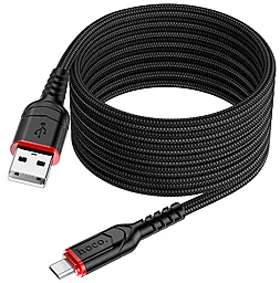 Кабель Hoco X59 USB-A - micro USB 12w 2.4a 2м cable Black - мініатюра 4