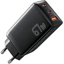 Сетевое зарядное устройство Essager DIANYUN 67w GaN PD 2xUSB-C/USB-A ports charger black (ECTAC-DYB01-Z) - фото Сетевое зарядное устройство Essager DIANYUN 67w GaN PD 2xUSB-C/USB-A ports charger black (ECTAC-DYB01-Z)