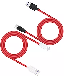 USB Кабель Hoco X11 Fast Charging USB Type-C 5A  White/Red - мініатюра 3