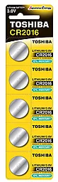 Батарейки Toshiba CR2016 5шт 3 V