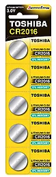 Батарейки Toshiba CR2016 5шт 3 V - фото Батарейки Toshiba CR2016 5шт 3 V