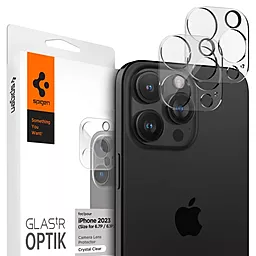 Защитное стекло Spigen Glas.TR Optik на камеру для Apple iPhone 15 Pro, iPhone 15 Pro Max, iPhone 14 Pro, iPhone 14 Max (2 шт.) Clear (AGL05761)
