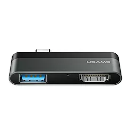 Мультипортовый USB Type-C хаб (концентратор) Usams USB HDMI for Type-C 3.0 Mini Grey (SJ462HUB01)