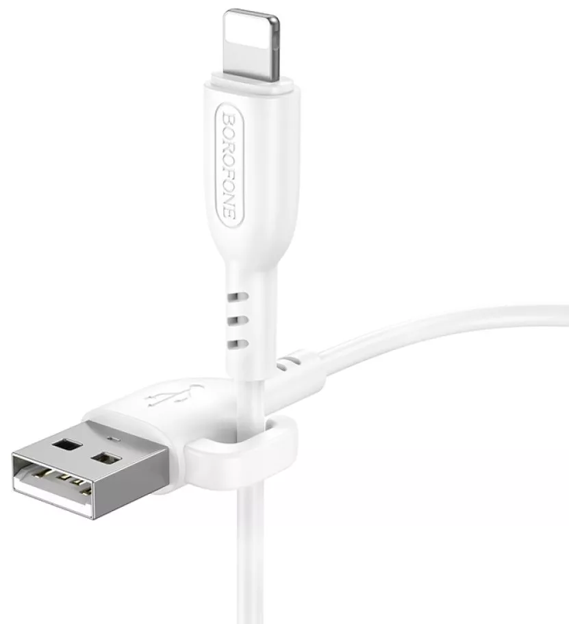 Кабель Borofone BX91 USB-A - Lightning 12w 2.4a 1м cable White - фото 3