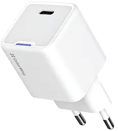 Сетевое зарядное устройство ColorWay C101C 20w GaN/PPS PD USB-C ports charger white (CW-CHS059PD-WT) - фото Сетевое зарядное устройство ColorWay C101C 20w GaN/PPS PD USB-C ports charger white (CW-CHS059PD-WT)