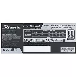 Блок живлення Seasonic Prime 650W Titanium (SSR-650TD) - мініатюра 5