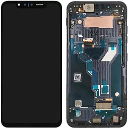 Дисплей LG G8s ThinQ (LM-G810, LMG810EAW) с тачскрином и рамкой, оригинал, Black
