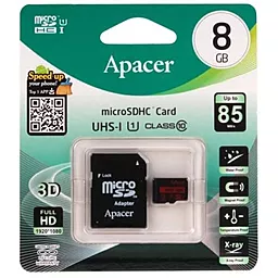 Карта пам'яті Apacer microSDHC 8GB Class 4 + SD-адаптер (AP8GMCSH4-R)
