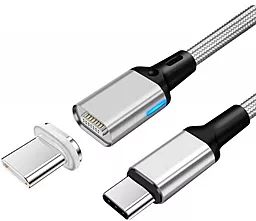 Кабель XoKo Magnetic USB Type-C - Type-C 60w 4.3a 1.2м PD cable Gray - фото Кабель XoKo Magnetic USB Type-C - Type-C 60w 4.3a 1.2м PD cable Gray