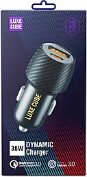 Автомобільний зарядний пристрій з швидкою зарядкою Luxe Cube 36w USB-C/USB-A ports car charger black - мініатюра 3