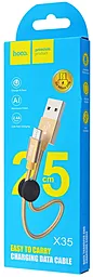 Кабель Hoco X35 Premium USB-A - micro USB 12w 2.4a 0.25м cable Gold - мініатюра 5 Кабель Hoco X35 Premium USB-A - micro USB 12w 2.4a 0.25м cable Gold - мініатюра 5