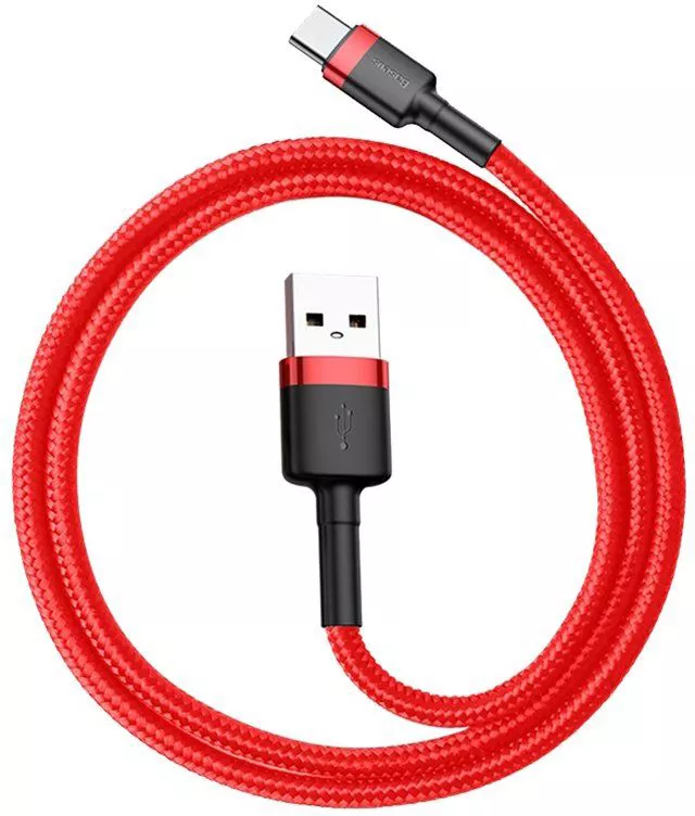 Кабель Baseus Cafule USB-A - Type-C 15w 3a 0.5м cable Red (CATKLF-A09) - фото 3
