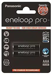 Аккумулятор Panasonic AAA (R03) Eneloop Pro 930mAh 2шт (BK-4HCDE/2BE) - фото Аккумулятор Panasonic AAA (R03) Eneloop Pro 930mAh 2шт (BK-4HCDE/2BE)