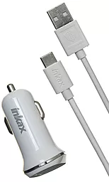 Автомобільний зарядний пристрій Inkax 2 USB 1A + Type-C White (CD-13)