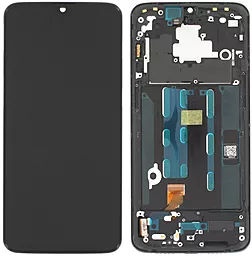 Дисплей OnePlus 6T (A6010, A6013) с тачскрином и рамкой, оригинал, Black