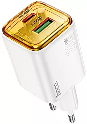 Сетевое зарядное устройство Hoco N52 20w PD/QC USB-C/USB-A ports fast charger white - фото Сетевое зарядное устройство Hoco N52 20w PD/QC USB-C/USB-A ports fast charger white