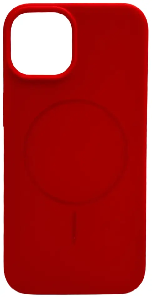Чехол Silicone Case Full Fine Ring MagSafe для Apple iPhone 15  Red - фото 1