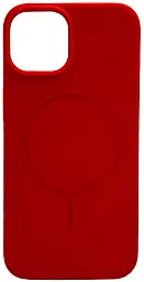 Чехол Silicone Case Full Fine Ring MagSafe для Apple iPhone 15 Red - фото Чехол Silicone Case Full Fine Ring MagSafe для Apple iPhone 15 Red