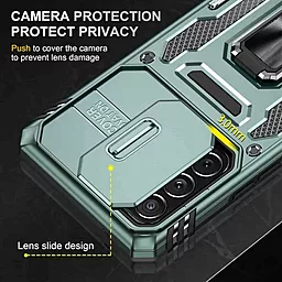 Ударостойкий чехол Camshield Army Ring для Samsung Galaxy A73 5G Light Green - миниатюра 4