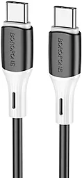 Кабель Borofone BX79 Silicone USB Type-C - Type-C 60w 3a 1м PD cable Black - фото Кабель Borofone BX79 Silicone USB Type-C - Type-C 60w 3a 1м PD cable Black