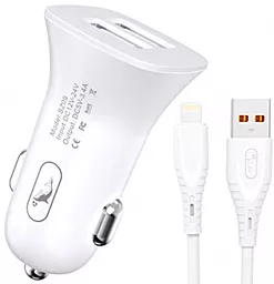 Автомобильное зарядное устройство SkyDolphin SZ09L 15w QC3.0 2xUSB-A ports car charger + Lightning cable white (AZP-000108) - фото Автомобильное зарядное устройство SkyDolphin SZ09L 15w QC3.0 2xUSB-A ports car charger + Lightning cable white (AZP-000108)