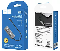 USB Type-C хаб Hoco HB1 Hub USB-C -> 4xUSB 2.0 Tarnish - мініатюра 5