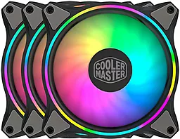 Комплект з 3х вентиляторів Cooler Master MasterFan MF120 HALO RGB (MFL-B2DN-183PA-R1)