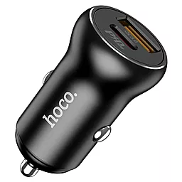 Автомобильное зарядное устройство Hoco NZ5 30w PD USB-C/USB-A ports car charger black