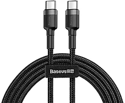 Кабель Baseus Cafule USB Type-C - Type-C 60w 3a 1м PD cable Black/Gray (CATKLF-GG1) - фото Кабель Baseus Cafule USB Type-C - Type-C 60w 3a 1м PD cable Black/Gray (CATKLF-GG1)