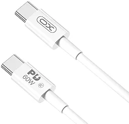 USB PD Кабель XO NB-Q190A 60W 3A USB Type-C - Type-C Cable White