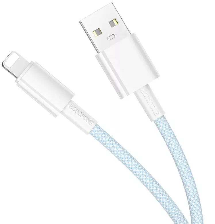 Кабель Borofone BX117 Source USB-A - Lightning 12w 2.4a 1м cable Blue - фото 2