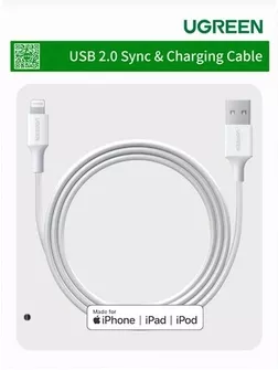 Кабель UGreen US155 USB-A - Lightning 12w 2.4a 2м cable White (20730) - фото 6