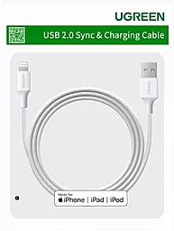 Кабель UGreen US155 USB-A - Lightning 12w 2.4a 2м cable White (20730) - миниатюра 6 Кабель UGreen US155 USB-A - Lightning 12w 2.4a 2м cable White (20730) - миниатюра 6
