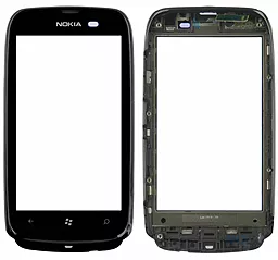 Сенсор (тачскрін) Nokia Lumia 610 with frame (original) Black