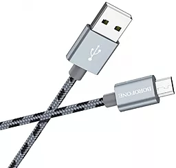 Кабель Borofone BX24 Ring Current USB-A - micro USB 12w 2.4a 1м cable Silver - мініатюра 2