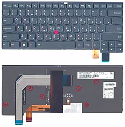 Клавиатура для ноутбука Lenovo Thinkpad T460P с подсветкой с указателем длинный шлейф Black