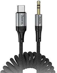 Аудио кабель Hoco UPA33B Nuevo AUX mini Jack 3.5 - USB Type-C M/M сable 1 м Black - фото Аудио кабель Hoco UPA33B Nuevo AUX mini Jack 3.5 - USB Type-C M/M сable 1 м Black
