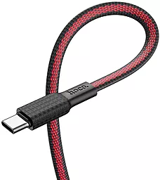 Кабель USB Hoco X69 Jaeger 3A USB Type-C Cable Black/Red - миниатюра 3