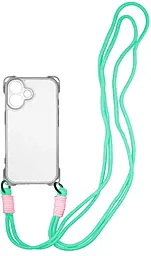 Чехол Epik CrossBody with straps для Apple iPhone 16 Plus Transparent - фото Чехол Epik CrossBody with straps для Apple iPhone 16 Plus Transparent