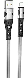 Кабель Hoco U105 Treasure Jelly USB-A - Lightning 12w 2.4a 1.2м cable Silver