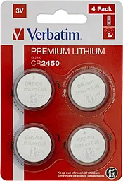 Батарейки Verbatim Premium CR2450 4шт (49535) 3 V