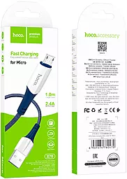 Кабель Hoco X70 Ferry USB-A - micro USB 12w 2.4a 1м cable Blue - мініатюра 4 Кабель Hoco X70 Ferry USB-A - micro USB 12w 2.4a 1м cable Blue - мініатюра 4
