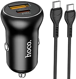 Автомобильное зарядное устройство Hoco NZ5 30w PD USB-C/USB-A ports car charger + USB-C to USB-C cable black
