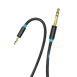 Аудіо кабель Vention Jack 6.35mm - mini Jack 3.5mm M/M 2м cable black (BABBH) - мініатюра 2
