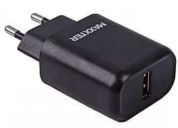 Сетевое зарядное устройство с быстрой зарядкой Maxxter 9В 1.2А QC3.0 + MicroUSB Cable Black(WC-QC-AtM-01)