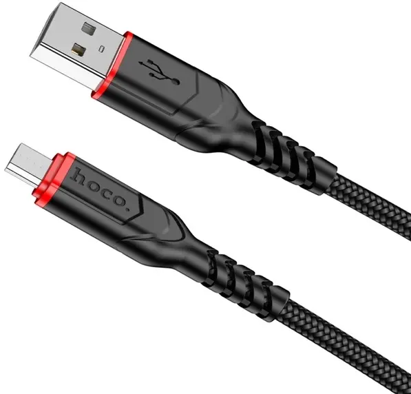 Кабель Hoco X59 USB-A - micro USB 12w 2.4a 2м cable Black - фото 5
