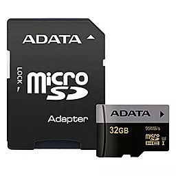 Карта памяти ADATA microSDHC 32GB Premier Pro Class 10 UHS-I U3 V30 + SD-адаптер (AUSDH32GUI3CL10-RA1) - фото Карта памяти ADATA microSDHC 32GB Premier Pro Class 10 UHS-I U3 V30 + SD-адаптер (AUSDH32GUI3CL10-RA1)