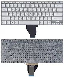 Клавіатура для ноутбуку Sony Vaio Fit 14E без рамки срібляста